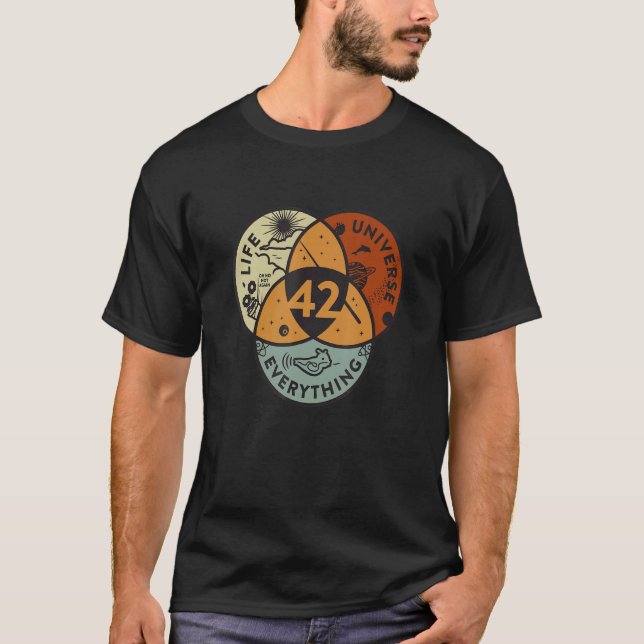 Camiseta Venn Diagram Life O Universo E Tudo 44 (Frente)