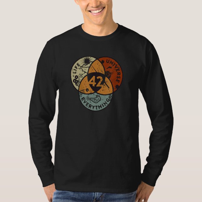 Camiseta Venn Diagram Life O Universo E Tudo 44 (Frente)
