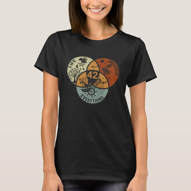 Camiseta Venn Diagram Life The Universe And Everything 42 L (Frente)