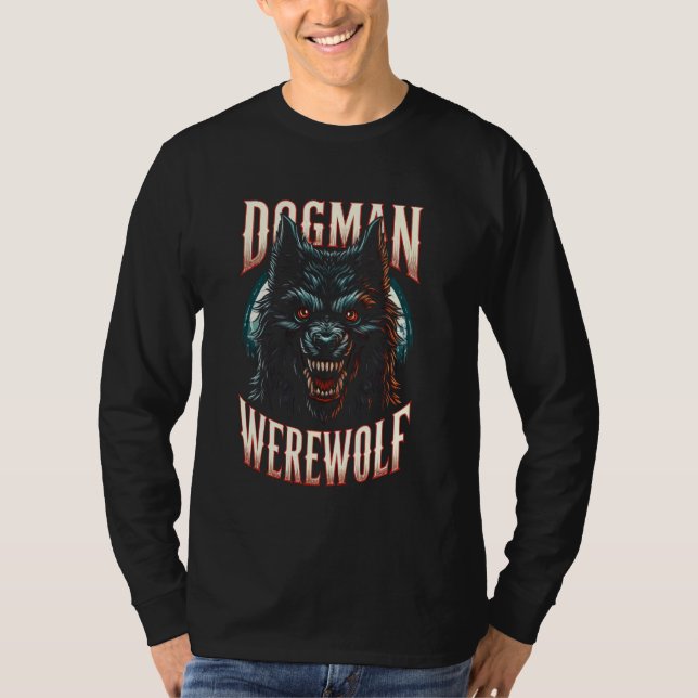 Camiseta Ventilador Criptozoológico Criptid Dogman Werewolf (Frente)