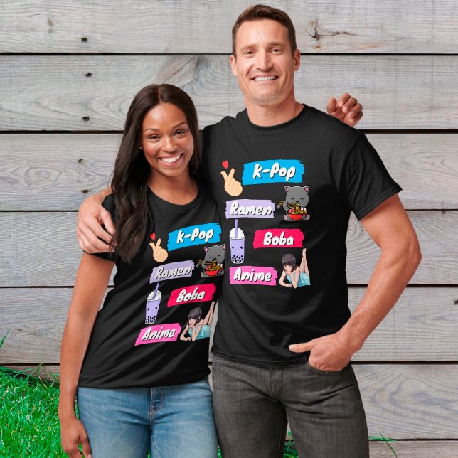 Camiseta Ventilador da cultura de Pop, Pop, Ramen, Boba e A (Criador carregado)