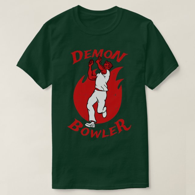 Camiseta Ventilador de críquete do Jogador de Críquete Demo (Frente do Design)