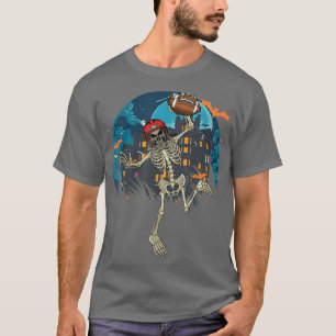Camiseta Ventilador de futebol americano Skeleton Halloween