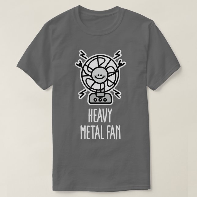 Camiseta Ventilador de ventilador de metal pesado engraçado (Frente do Design)