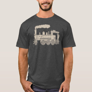 Camiseta Ventilador do Comboio Retro-Ferroviário com Locomo