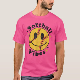 Camiseta Ventilador do softball sorrindo rosto fantasia fel