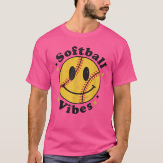Camiseta Ventilador do softball sorrindo rosto fantasia fel