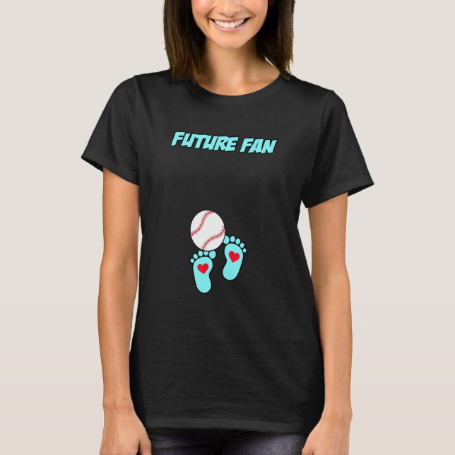 Camiseta Ventilador Futuro da Maternidade, Beisebol Coração (Frente)