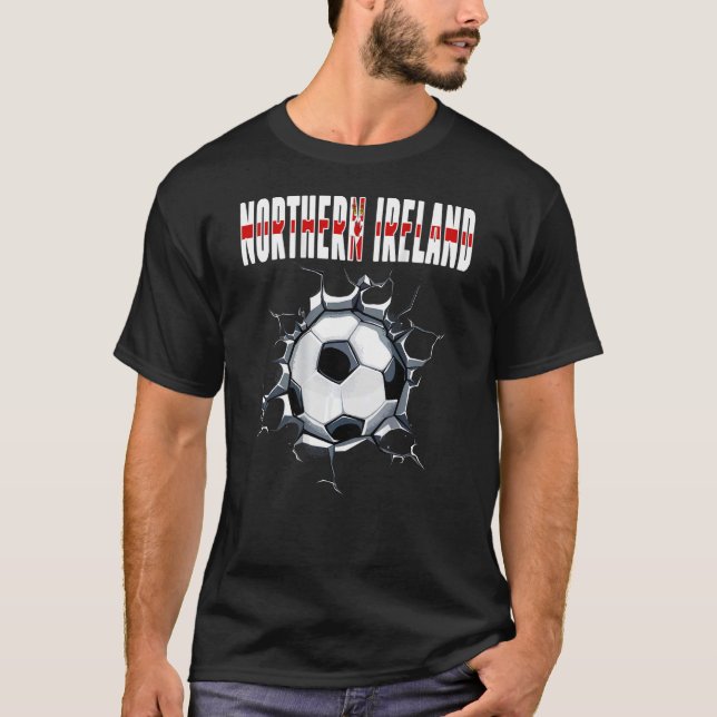 Camiseta Ventiladores De Futebol Da Irlanda Do norte - Fute (Frente)