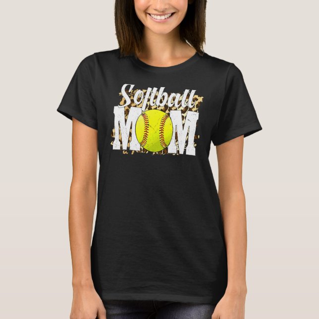 Camiseta Ventiladores de Softball Mulheres Leopardo Softbal (Frente)