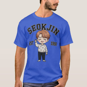 Camiseta Ventiladores do Estilo Chibi Cute SeokJin EST.1992