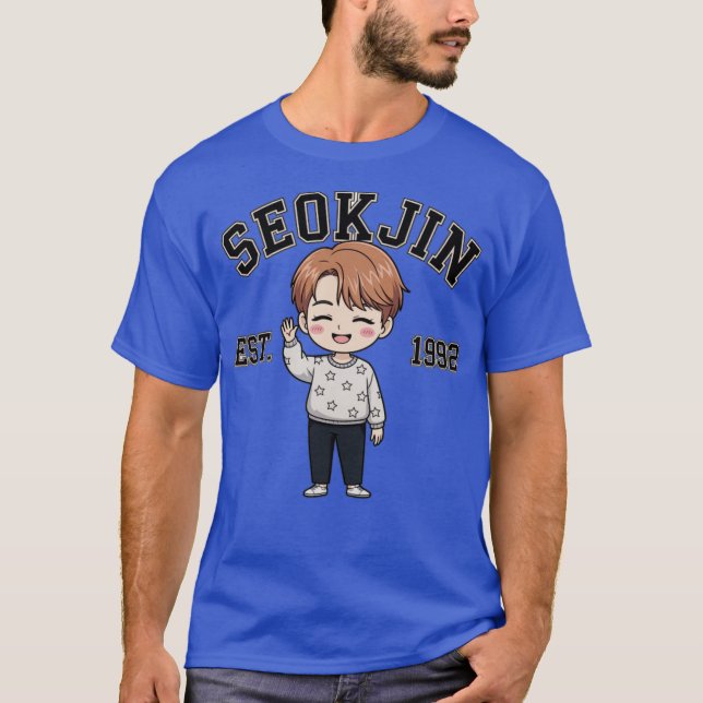 Camiseta Ventiladores do Estilo Chibi Cute SeokJin EST.1992 (Frente)