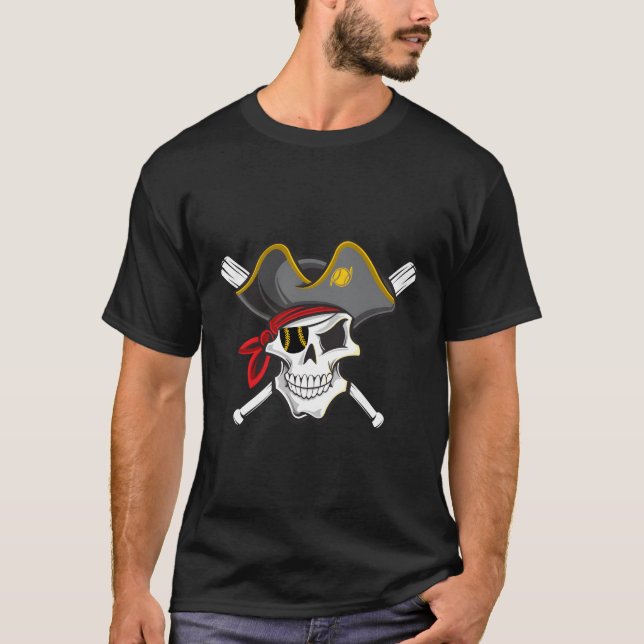 Camiseta Ventiladores Piratas Do Crânio De Baseball De Pitt (Frente)
