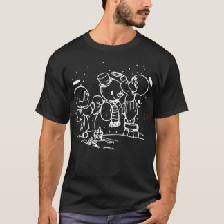Camiseta Vento Natal Desenho Anjos Construindo Neve