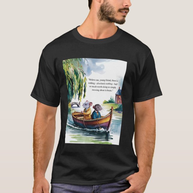 Camiseta Vento no livro Willows sobre a mensagem em Bo (Frente)