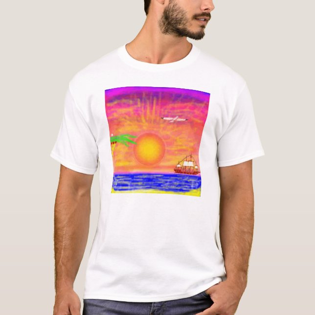 Camiseta Vento, onda, luz solar - t-shirt (Frente)