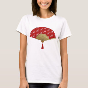 Camiseta Ventoinha Deco - Borboletas, Vermelho Escuro e Bra