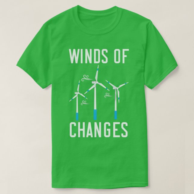 Camiseta Ventos De Mudança Energética Renovável Moinho De V (Frente do Design)