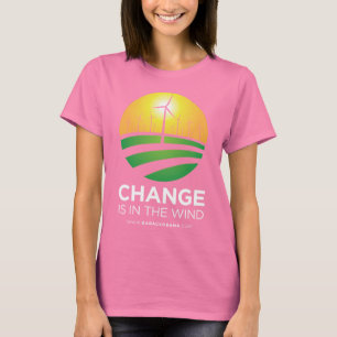 Camiseta Ventos de Obama do t-shirt das mulheres da mudanç