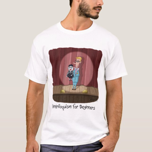 Camiseta Ventriloquismo engraçado para o Cartão ou presente (Frente)