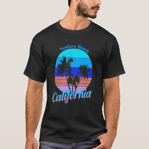 Camiseta Ventura Beach California Retro Palm Trees Beach Su