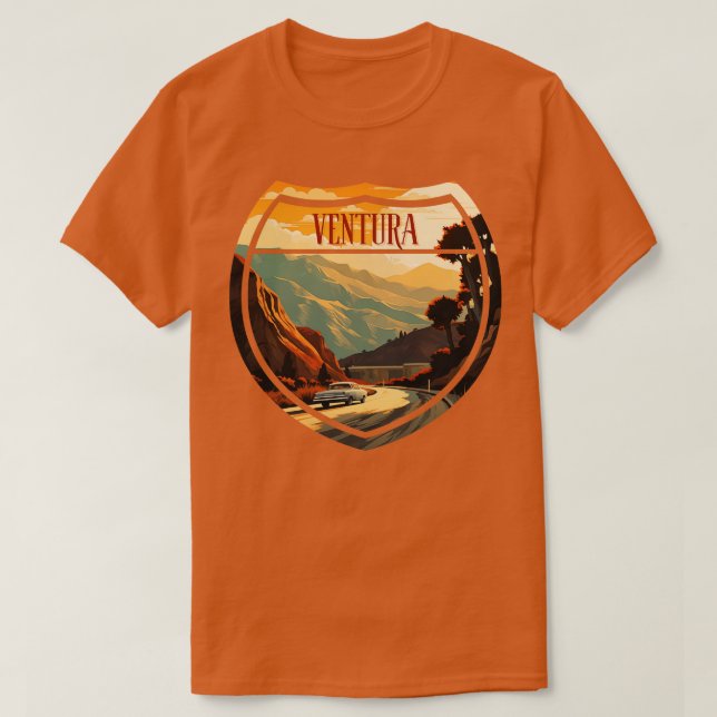 Camiseta Ventura Highway California Scenic Road TSirt (Frente do Design)