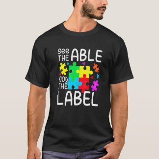 Camiseta Ver O Capaz Não O Rótulo Puzzle de Conscientização