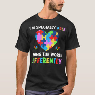 Camiseta Ver o Mundo de Maneira Diferente Puzzle Coração Ge