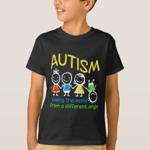 Camiseta Ver O Mundo Num Ângulo Diferente De Autismo