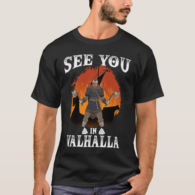 Camiseta Ver-te em Valhalla Nordic Viking Mythology 1 (Frente)