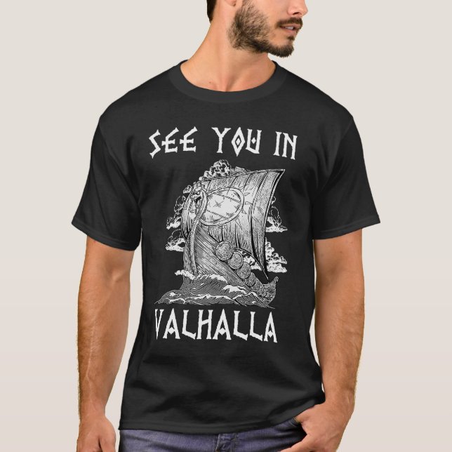 Camiseta Ver-te em Valhalla Nordic Viking Mythology 3 (Frente)