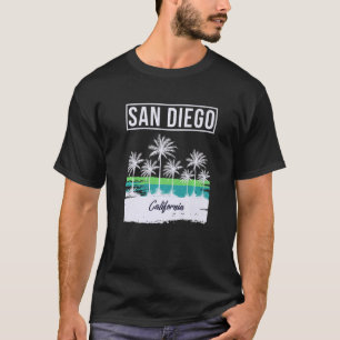 Camiseta Verão Antigo Palmeira de São Diego Califórnia Ocea