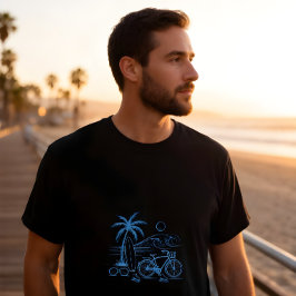 Camiseta Verão Costeiro da Califórnia -azul-