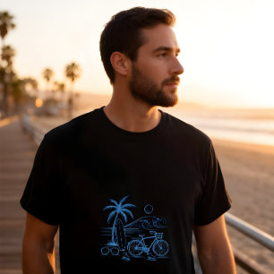 Camiseta Verão Costeiro da Califórnia -azul-