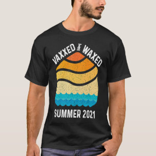 Camiseta Verão De 2021, Vaxxed E Waxed Retro Sunset Beach O