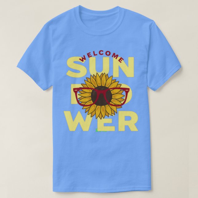 Camiseta verão de boas-vindas de Sunflower (Frente do Design)