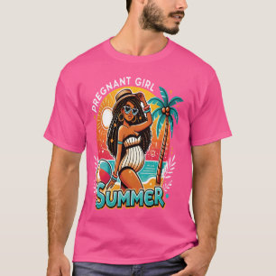 Camiseta Verão de Menina Grávida Africana Americana Gravide
