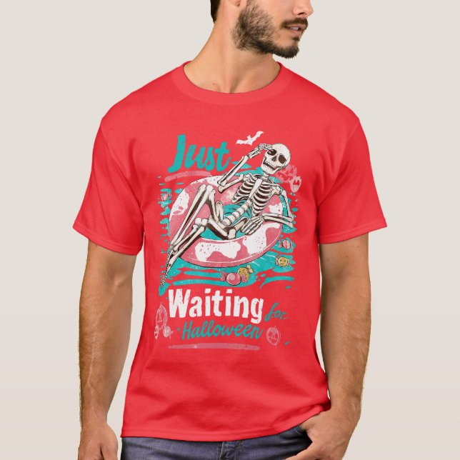 Camiseta Verão de Summerween Esqueleto da Praia Vibes Esper (Frente)