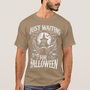 Camiseta Verão do Halloween de Verão Apenas Esperando pelo