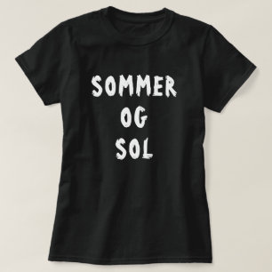 Camiseta verão e sol em preto norueguês