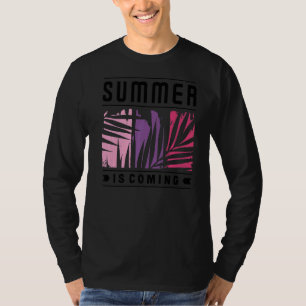 Camiseta Verão está chegando Palma de Férias Tropicais Verã