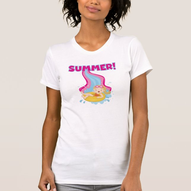 Camiseta Verão louro da menina (Frente)