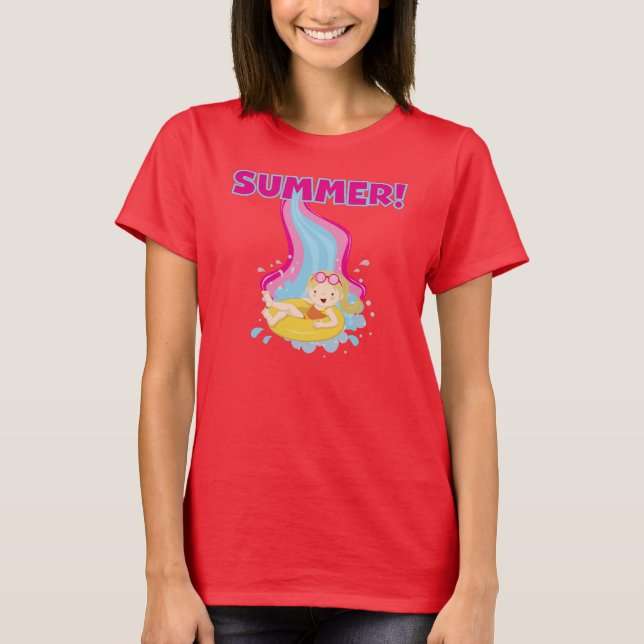Camiseta Verão louro da menina (Frente)