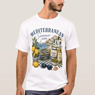 Camiseta Verão Mediterrâneo Dolce Vita Sardinha Costeira