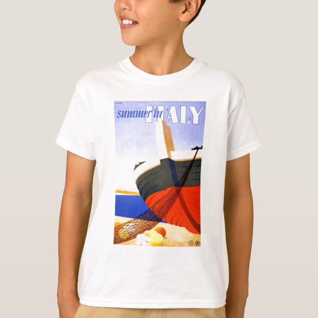 Camiseta Verão na Itália, Viagens vintage (Frente)
