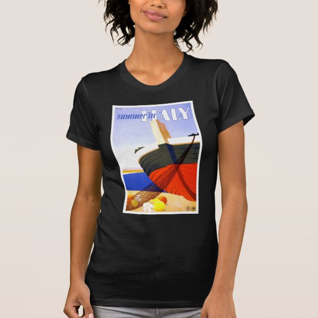 Camiseta Verão na Itália, Viagens vintage (Frente)