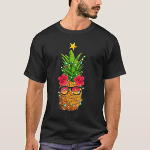 Camiseta Verão Óculos de sol Xmas Iluminação do abacaxi Nat