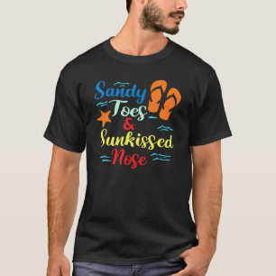 Camiseta Verão Praia Areia Dedos do Pé Queimados do Sol Nar