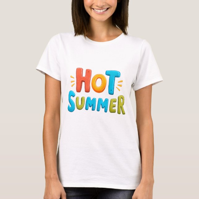 Camiseta Verão quente - Carimbo da temporada de verão quent (Frente)