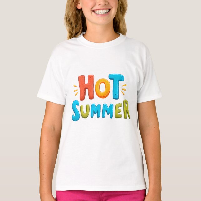 Camiseta Verão quente - Carimbo da temporada de verão quent (Frente)